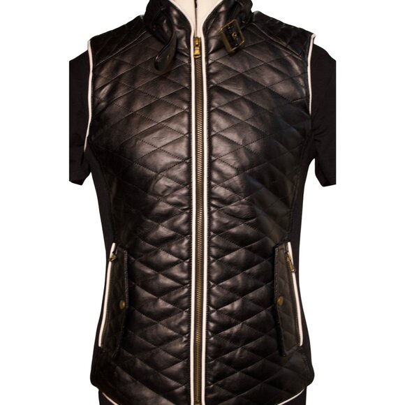 Böhme Quilted Faux Leather Vest – Black – XS - Picture 3 of 13